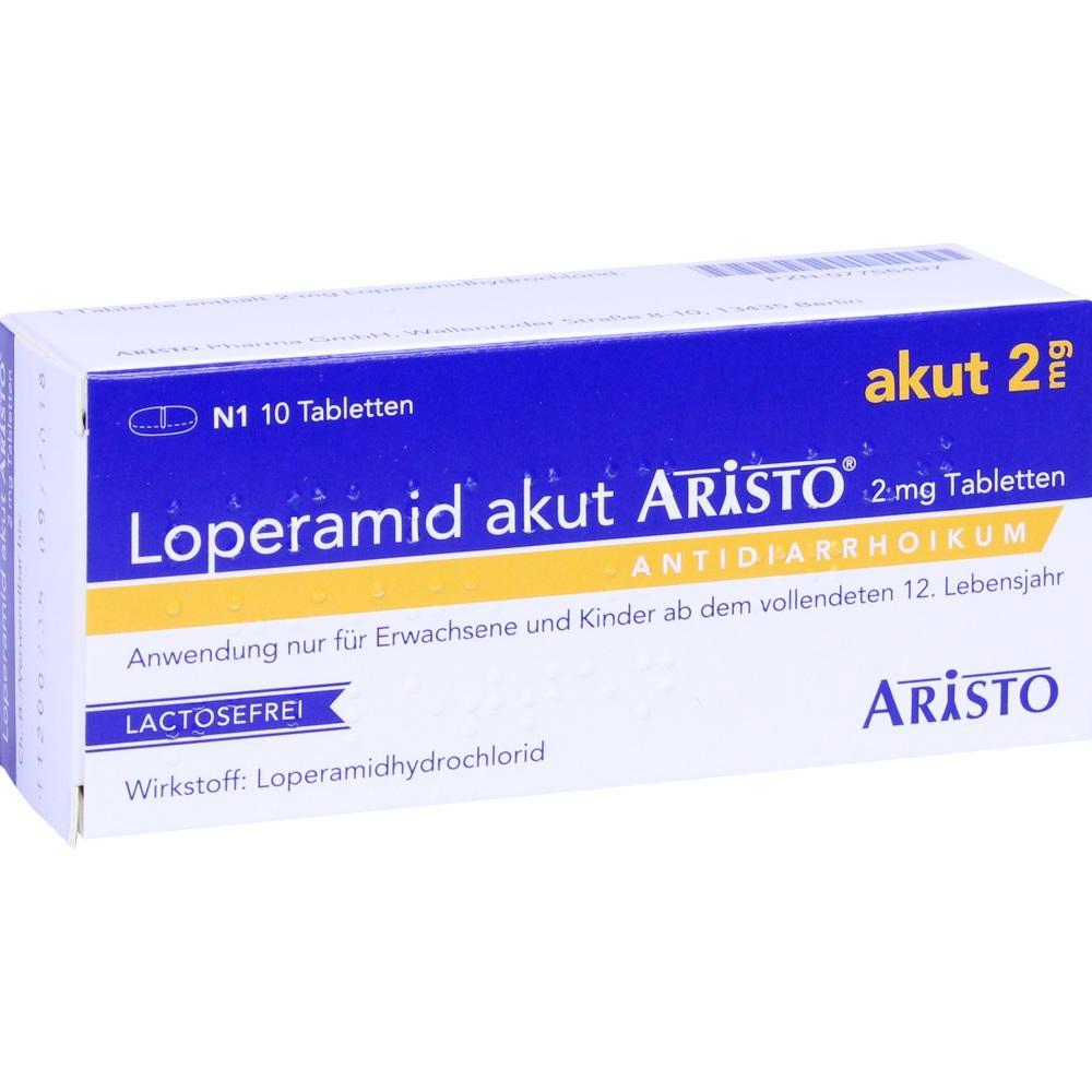 Eine Packung mit Loperamid-Tabletten gegen Durchfall.