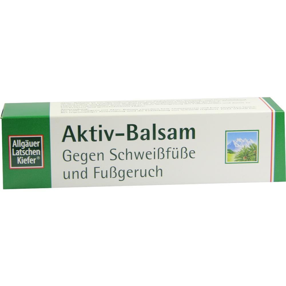 Eine gr&uuml;ne Tube "Aktiv-Balsam" gegen Schwei&szlig;f&uuml;&szlig;e und Fu&szlig;geruch.
