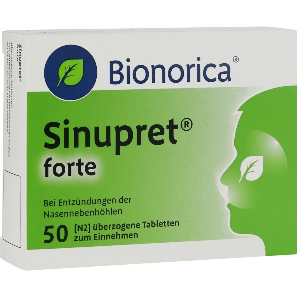 Gr&uuml;ne Packung von Sinupret forte f&uuml;r Nasennebenh&ouml;hlenentz&uuml;ndungen.