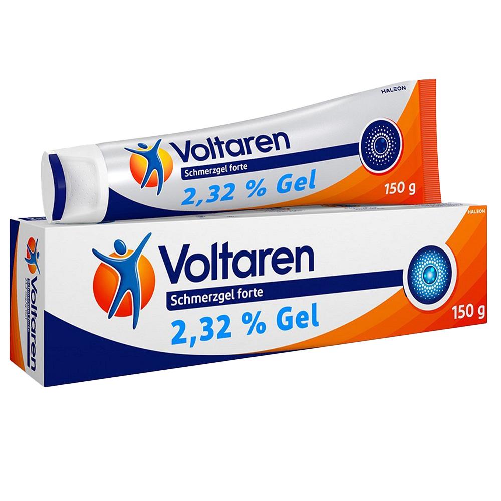 Eine Packung Voltaren Schmerzgel f&uuml;r entz&uuml;ndungshemmende Schmerzbehandlung.