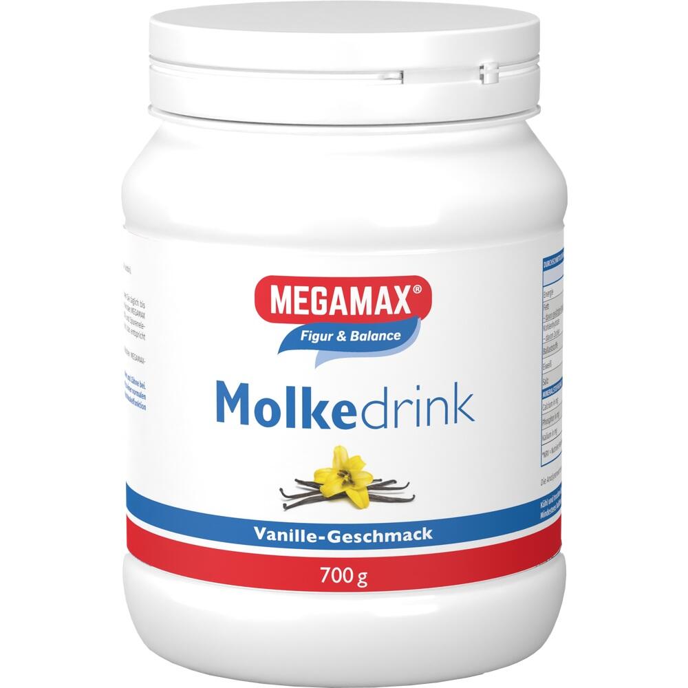 Wei&szlig;e Dose Molkedrink mit Vanillegeschmack von Megamax, 700g.