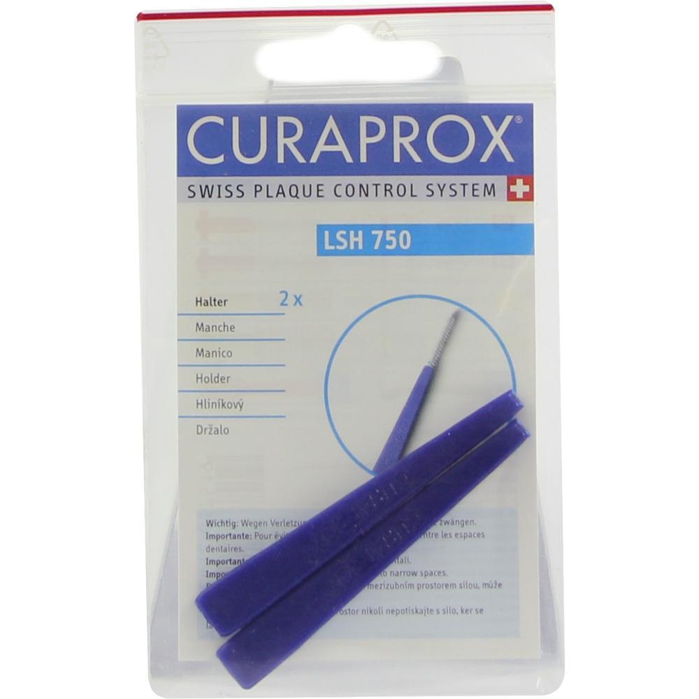 Verpackung mit zwei blauen Zahnb&uuml;rstenhaltern von Curaprox.