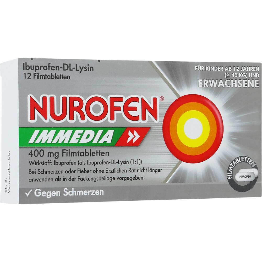 Eine Packung Nurofen Schmerztabletten mit 400 mg Ibuprofen.