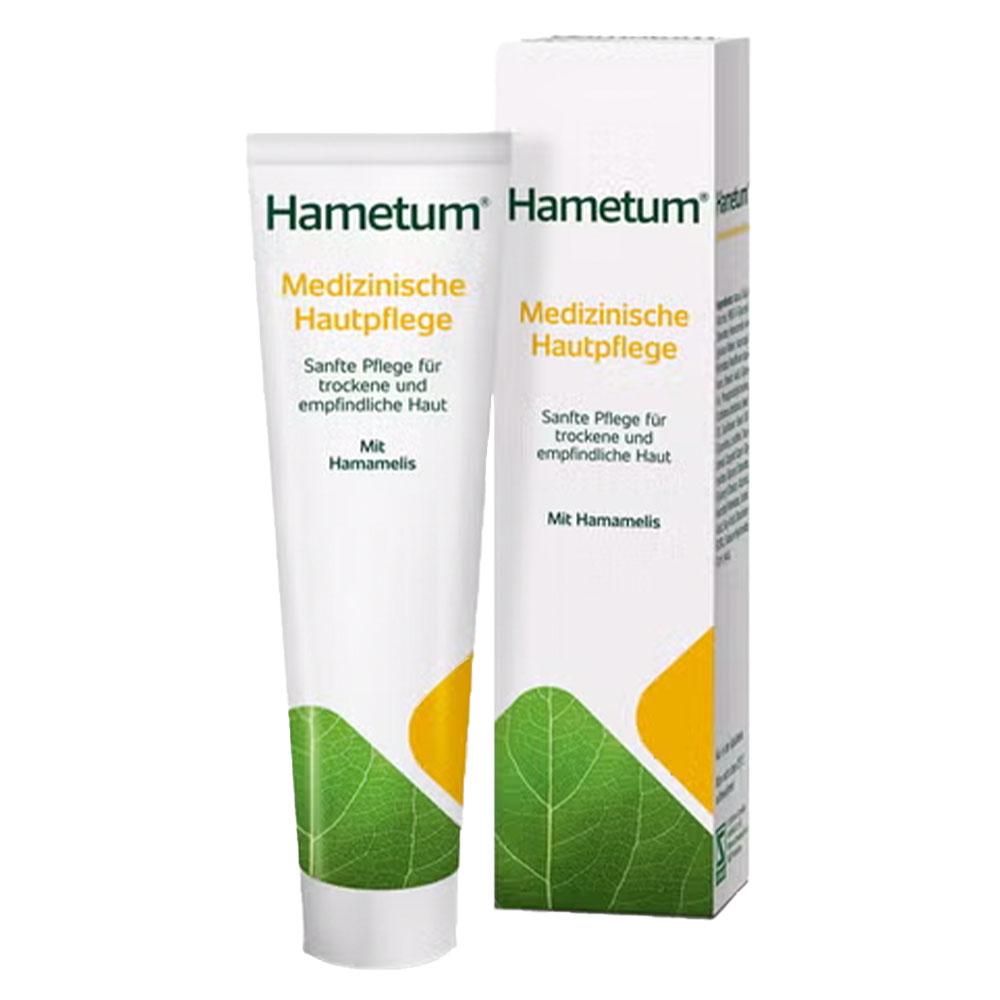 Tube und Verpackung von Hametum Creme f&uuml;r empfindliche Haut.