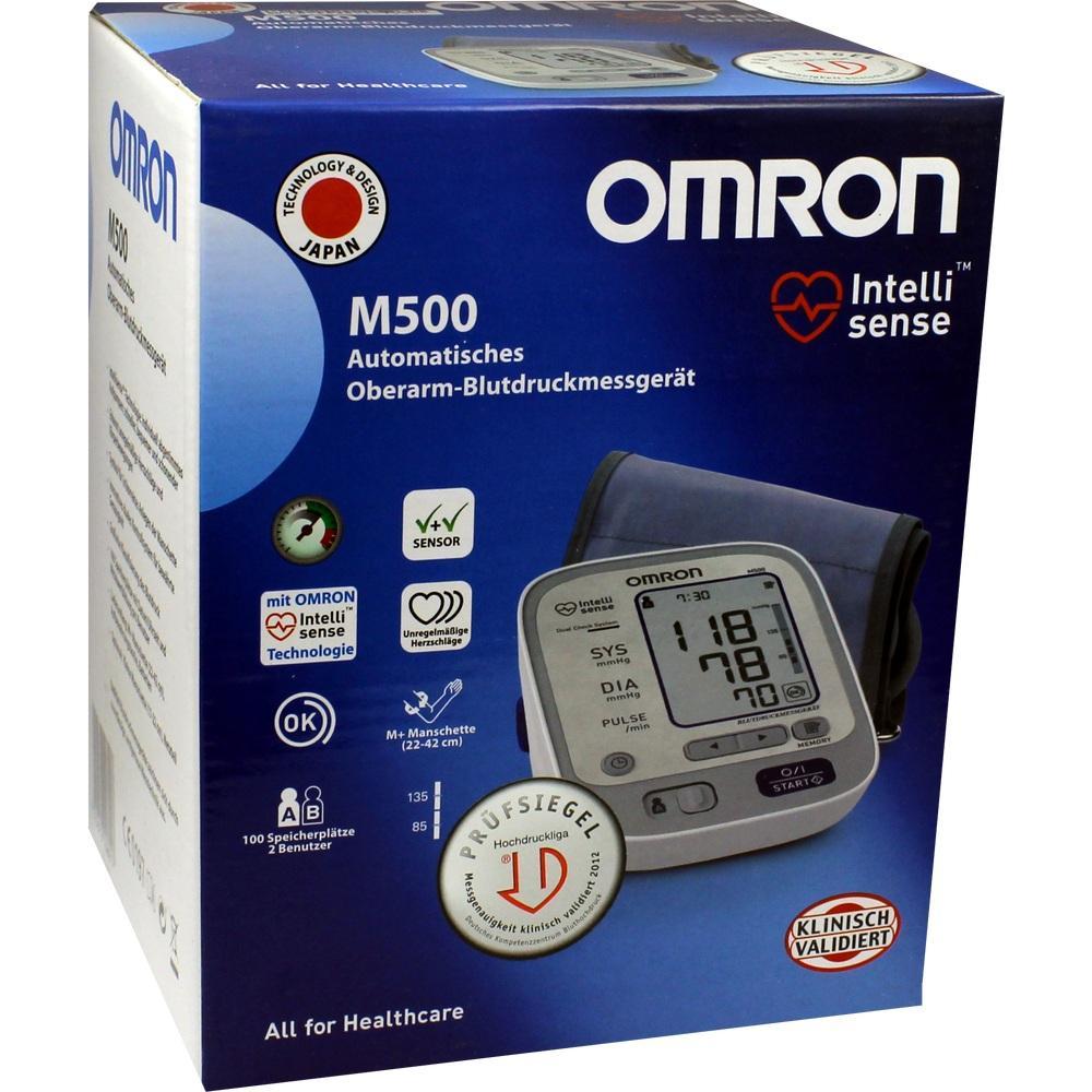 Eine Verpackung f&uuml;r ein automatisches Oberarm-Blutdruckmessger&auml;t von Omron.