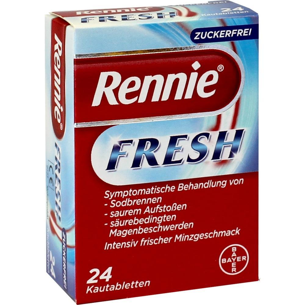 Rennie FRESH Kautabletten f&uuml;r Sodbrennen, 24 St&uuml;ck, zuckerfrei.