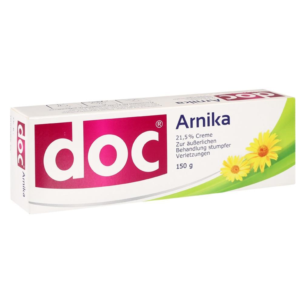 Eine Packung Arnika-Creme mit gelben Blumen auf der Vorderseite.
