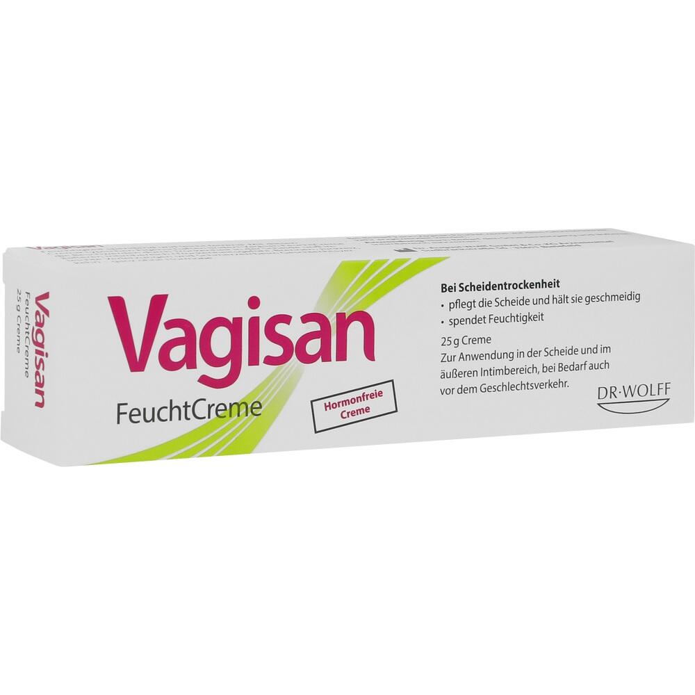 Verpackung einer Vagisan FeuchtCreme gegen Scheidentrockenheit.