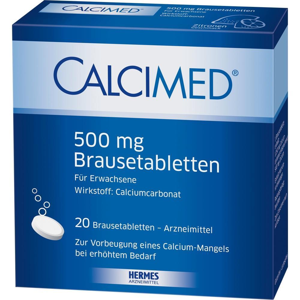 Blaue Packung mit Brausetabletten f&uuml;r Erwachsene gegen Calciummangel.