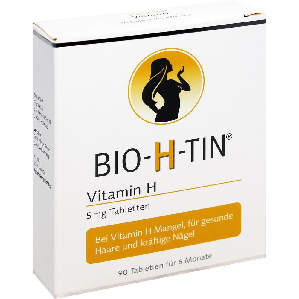 Verpackung von BIO-H-TIN Tabletten f&uuml;r gesunde Haare und N&auml;gel.