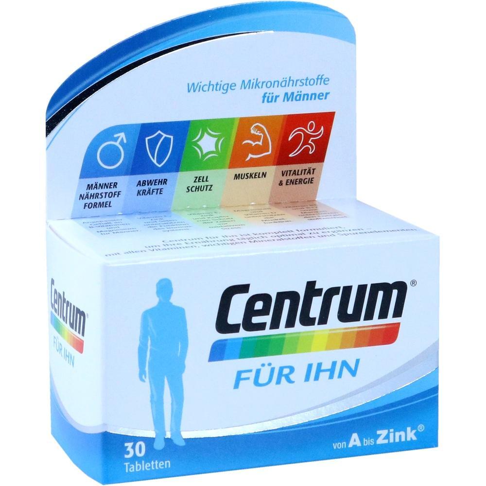 Verpackung von "Centrum f&uuml;r Ihn", einem Multivitamin f&uuml;r M&auml;nner.