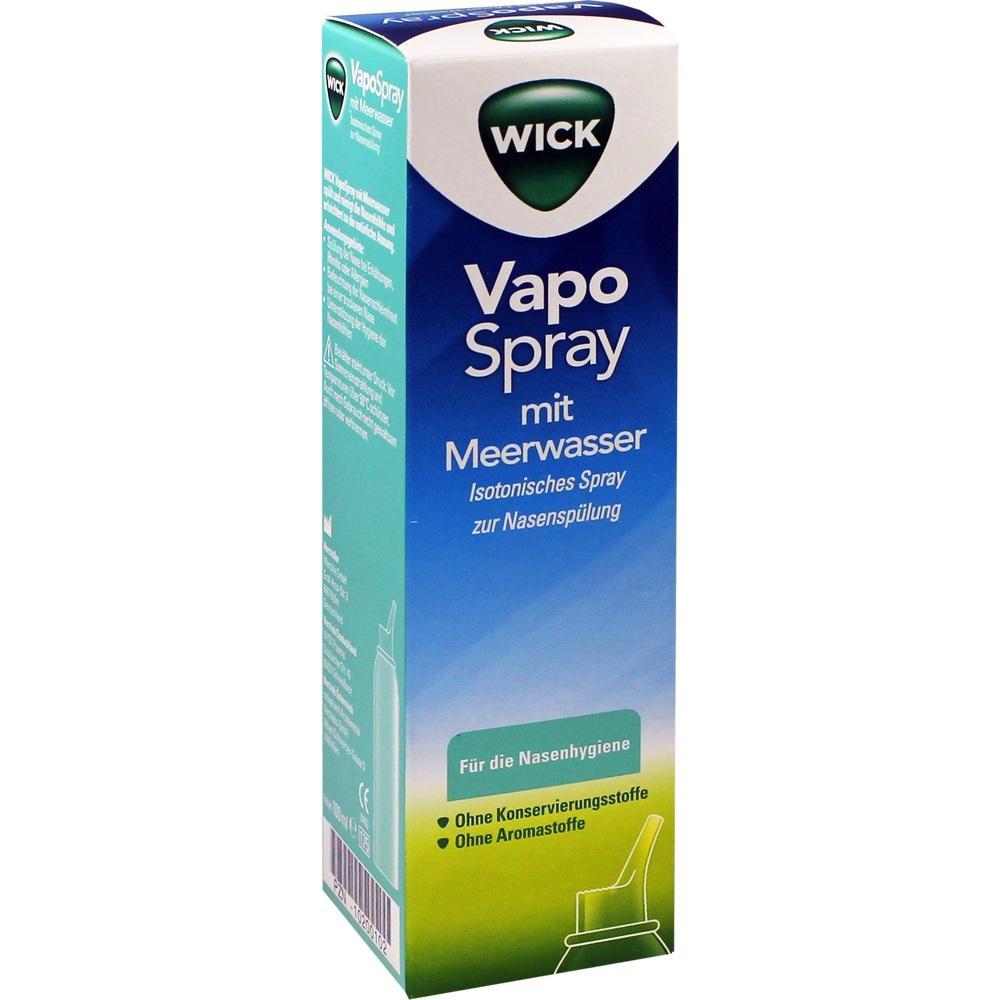 Blauer Karton von Vapo Spray f&uuml;r Nasensp&uuml;lung mit Meerwasser.