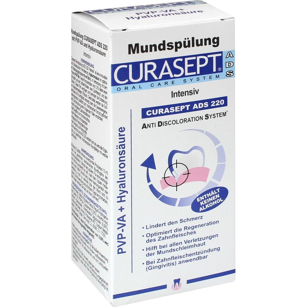 Auf der Packung steht: "Curasept Mundsp&uuml;lung ohne Alkohol zur Zahnpflege."