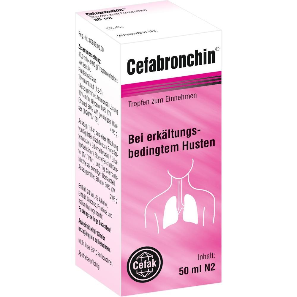Pinkfarbene Hustenmedizin-Packung mit wei&szlig;em Lungen-Symbol.