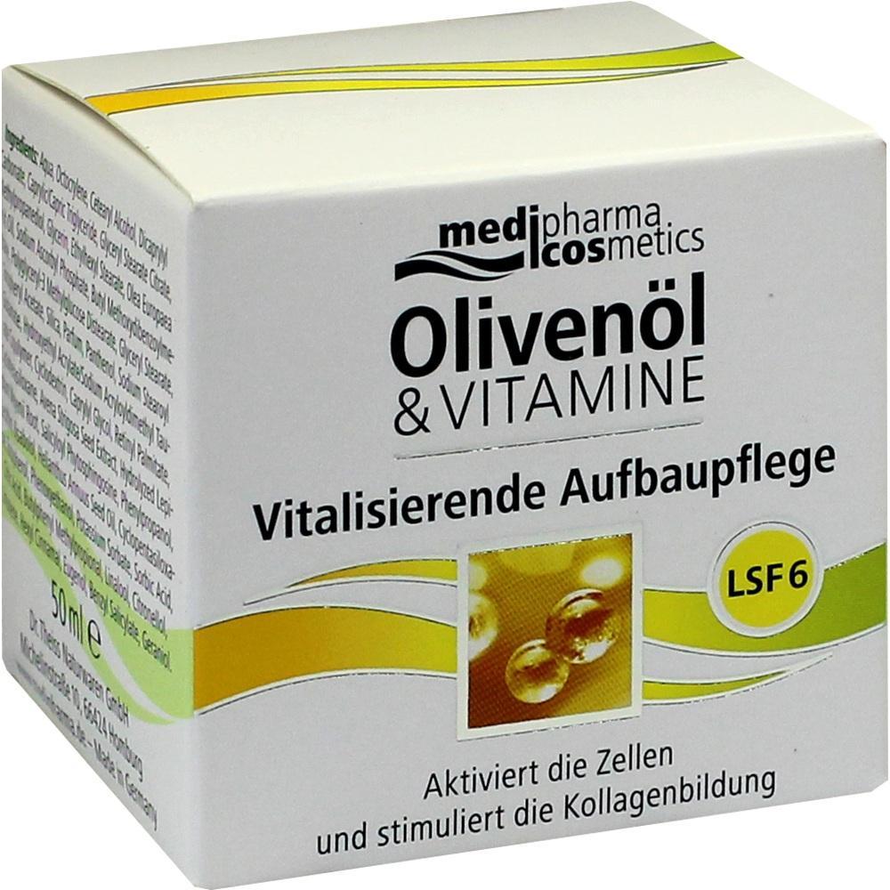 Eine Box mit Oliven&ouml;l- und Vitamincreme zur Hautpflege.