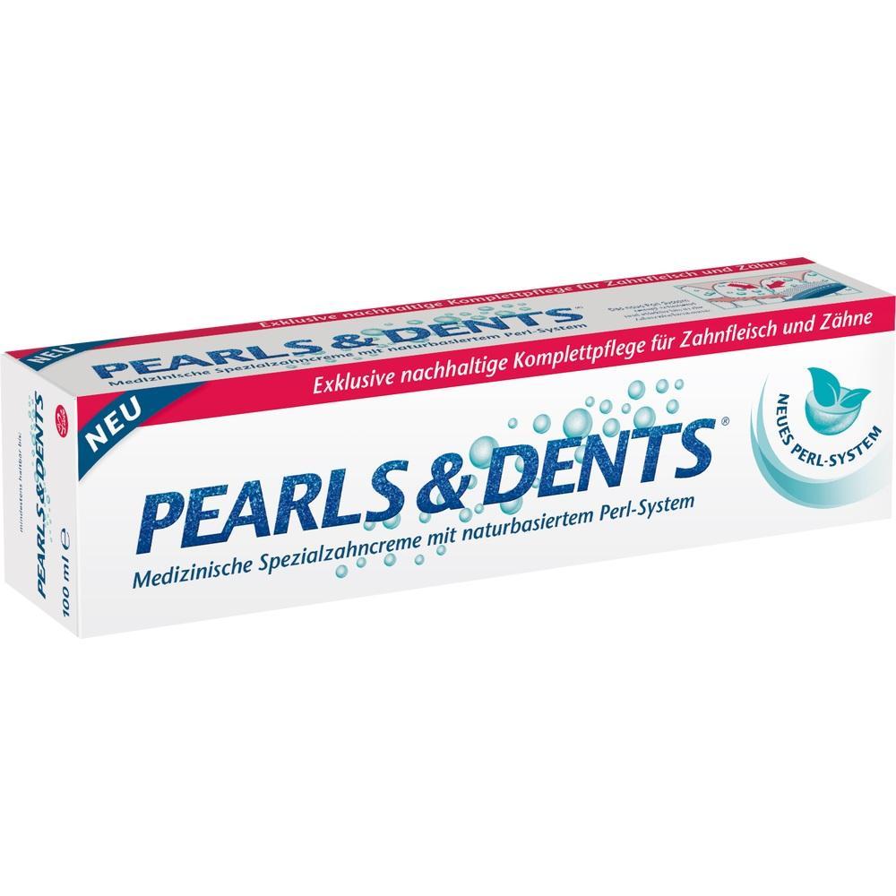 Eine Zahnpastaverpackung mit der Aufschrift "Pearls & Dents".