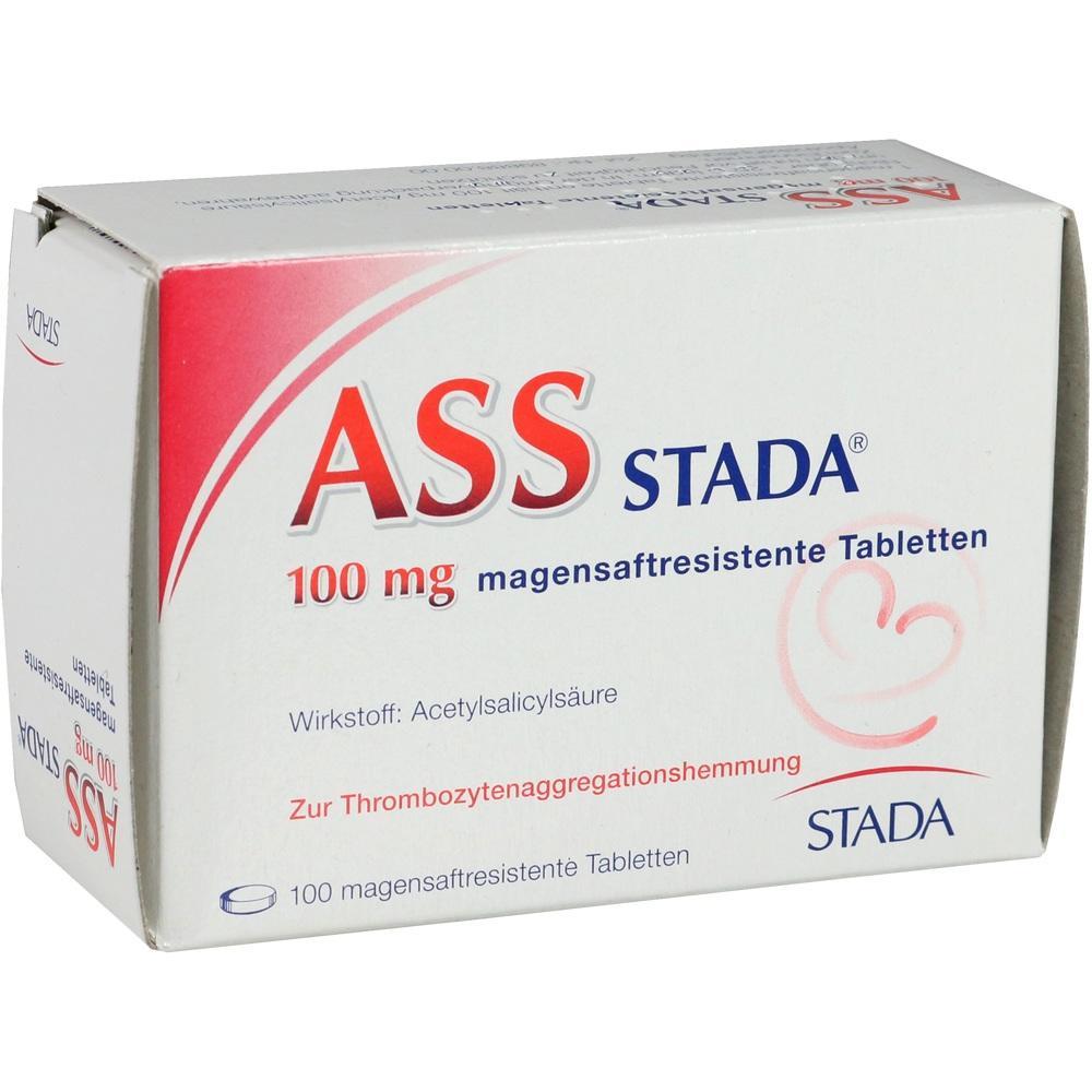 Eine Packung mit 100 Tabletten Acetylsalicyls&auml;ure von Stada.