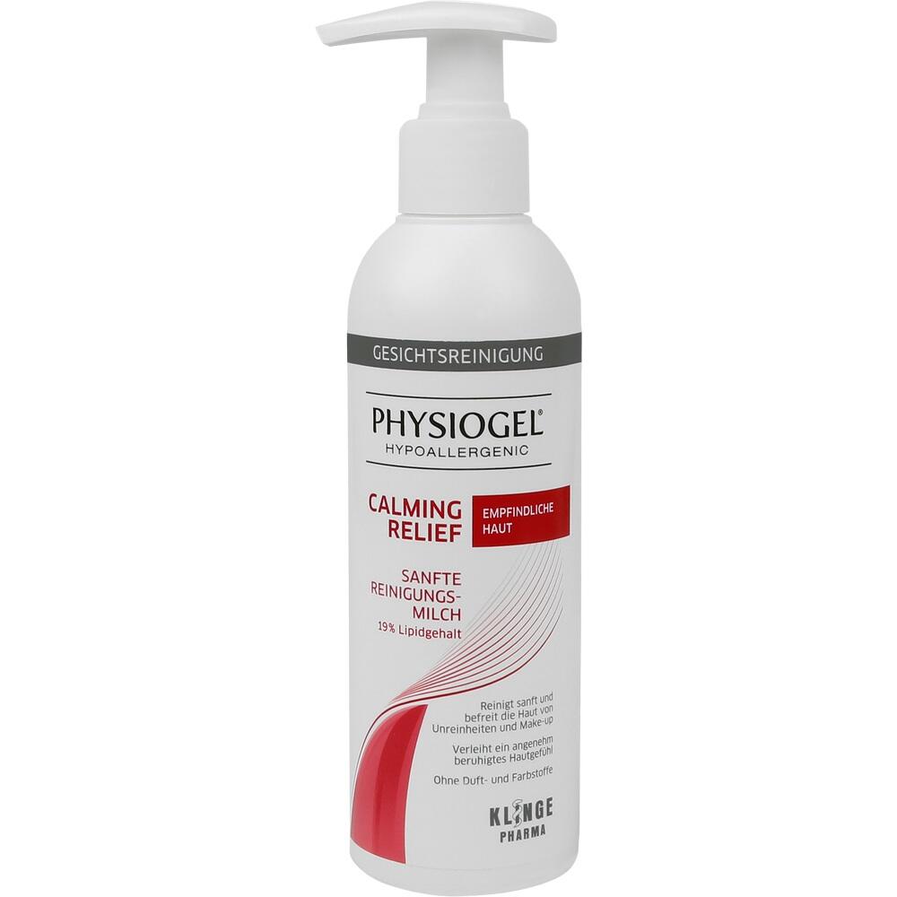 Flasche Physiogel Reinigungsmilch f&uuml;r empfindliche Haut mit Pumpspender.