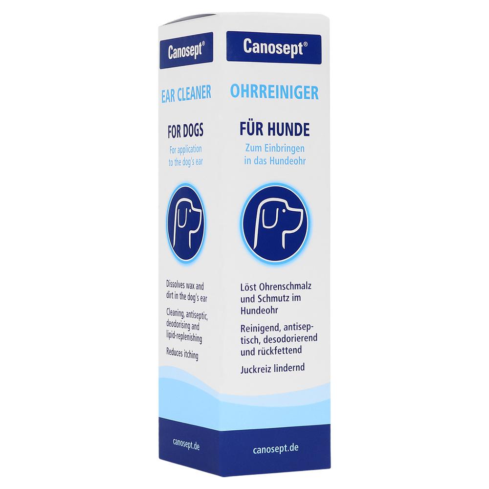 Verpackung eines Ohrenreinigers f&uuml;r Hunde von Canosept.