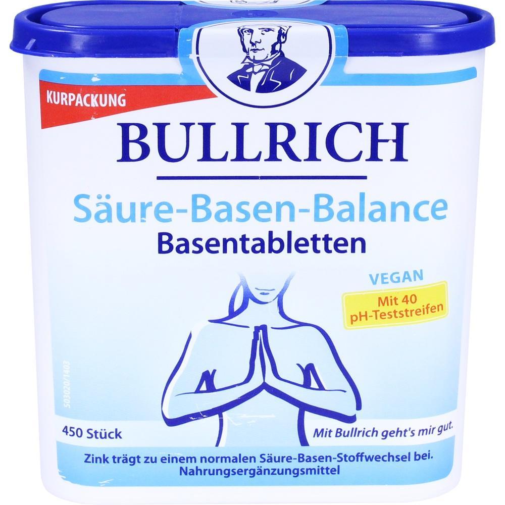 Eine Box Bullrich Basentabletten für Säure-Basen-Balance mit 450 Tabletten.