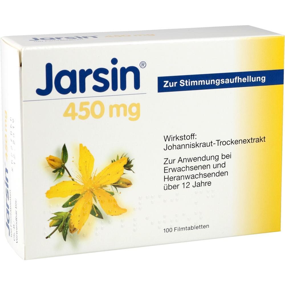 Eine Packung Jarsin 450 mg mit Johanniskraut zur Stimmungsaufhellung.