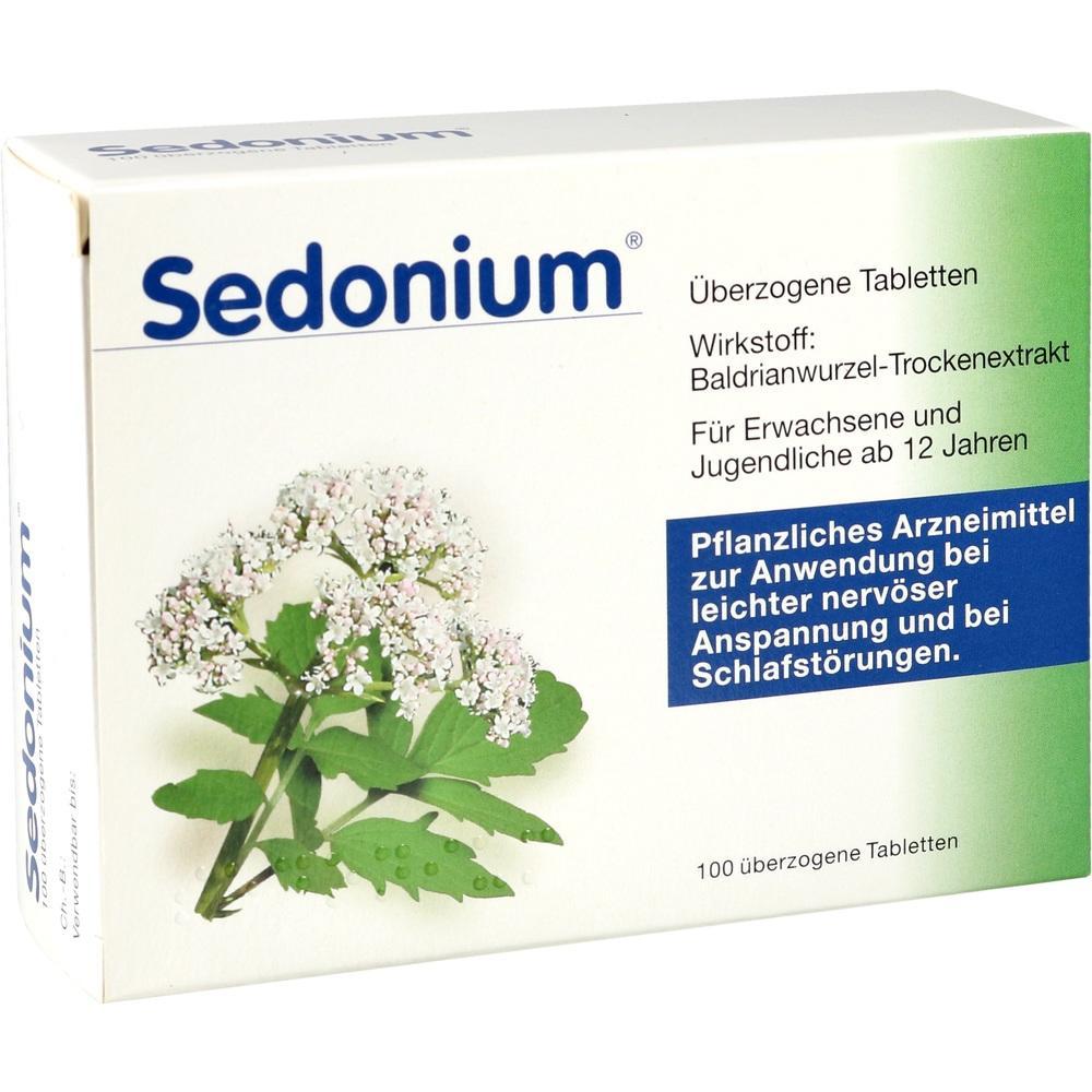 Eine Packung Tabletten mit Baldrian f&uuml;r Entspannung und Schlaf.