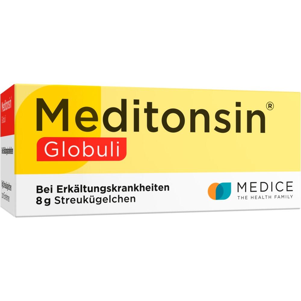 Verpackung von Meditonsin Globuli gegen Erk&auml;ltungen.