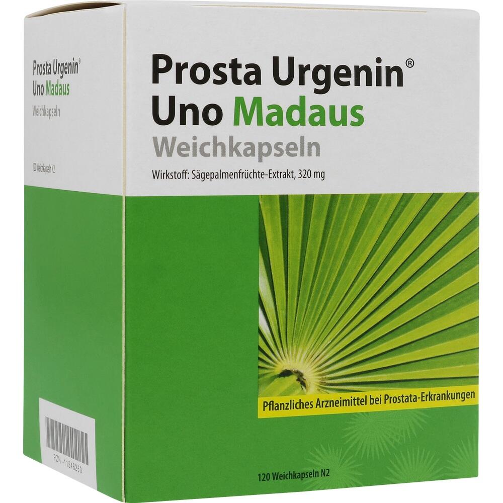 Eine gr&uuml;ne Medikamentenverpackung mit Prostata-Heilmittel.