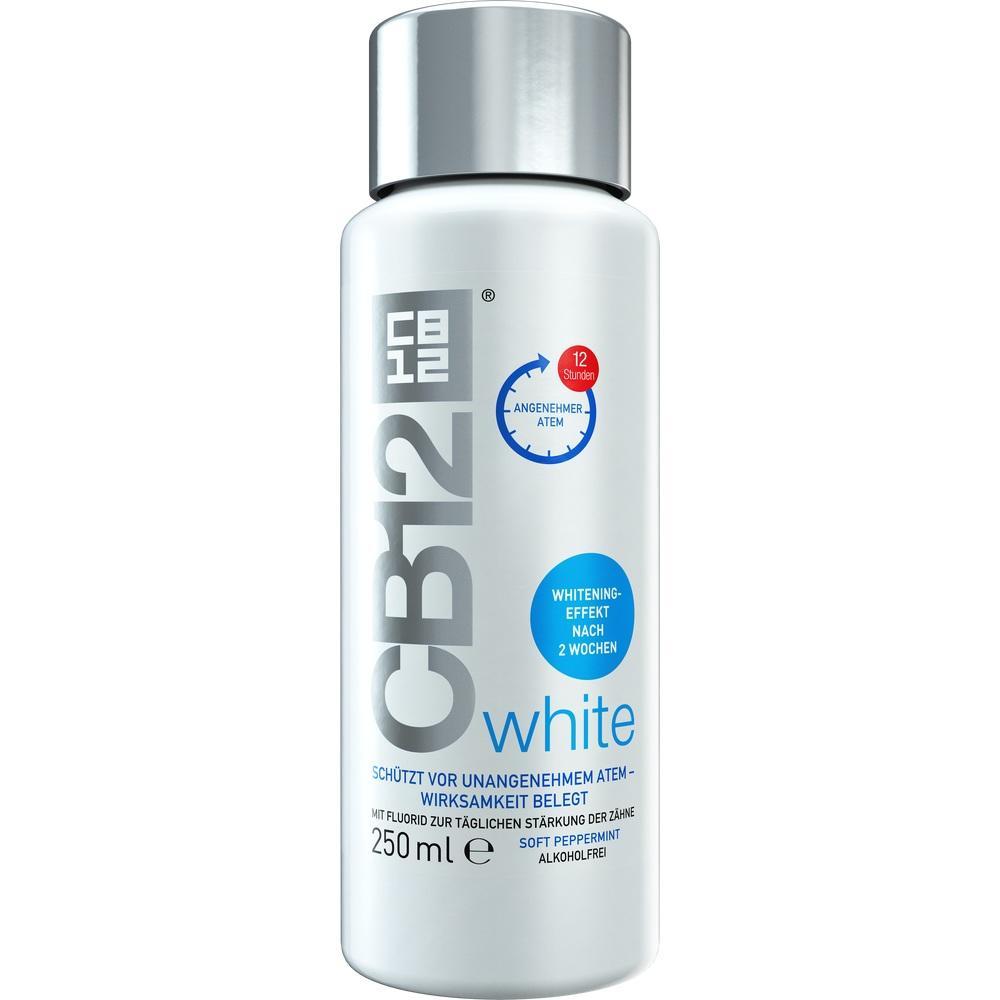 Eine Flasche Mundsp&uuml;lung mit der Aufschrift "CB12 White".