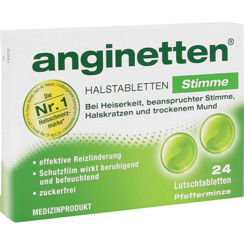Eine gr&uuml;ne Packung Halsbonbons gegen Heiserkeit und trockenen Mund.