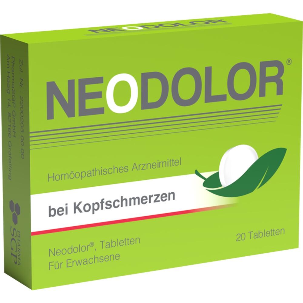 Grüne Medikamentenverpackung gegen Kopf-, Migräne- und Nervenschmerzen.