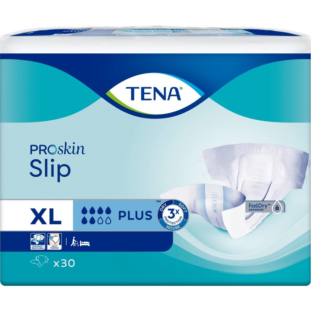 Verpackung von TENA ProSkin Slip Windeln in Gr&ouml;&szlig;e XL, 30 St&uuml;ck.