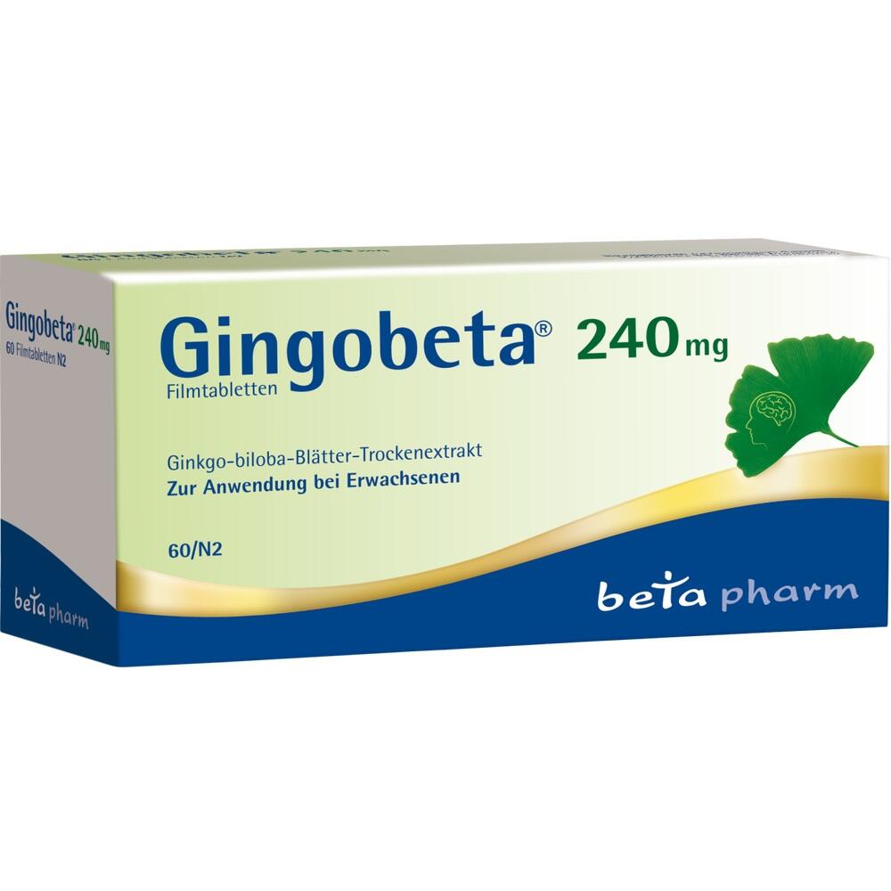 Eine Medikamentenschachtel mit der Aufschrift "Gingobeta 240 mg".