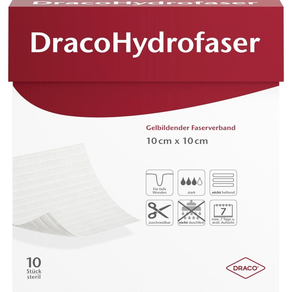 Eine Packung DracoHydrofaser-Wundverband, 10 x 10 cm, f&uuml;r tiefe Wunden.