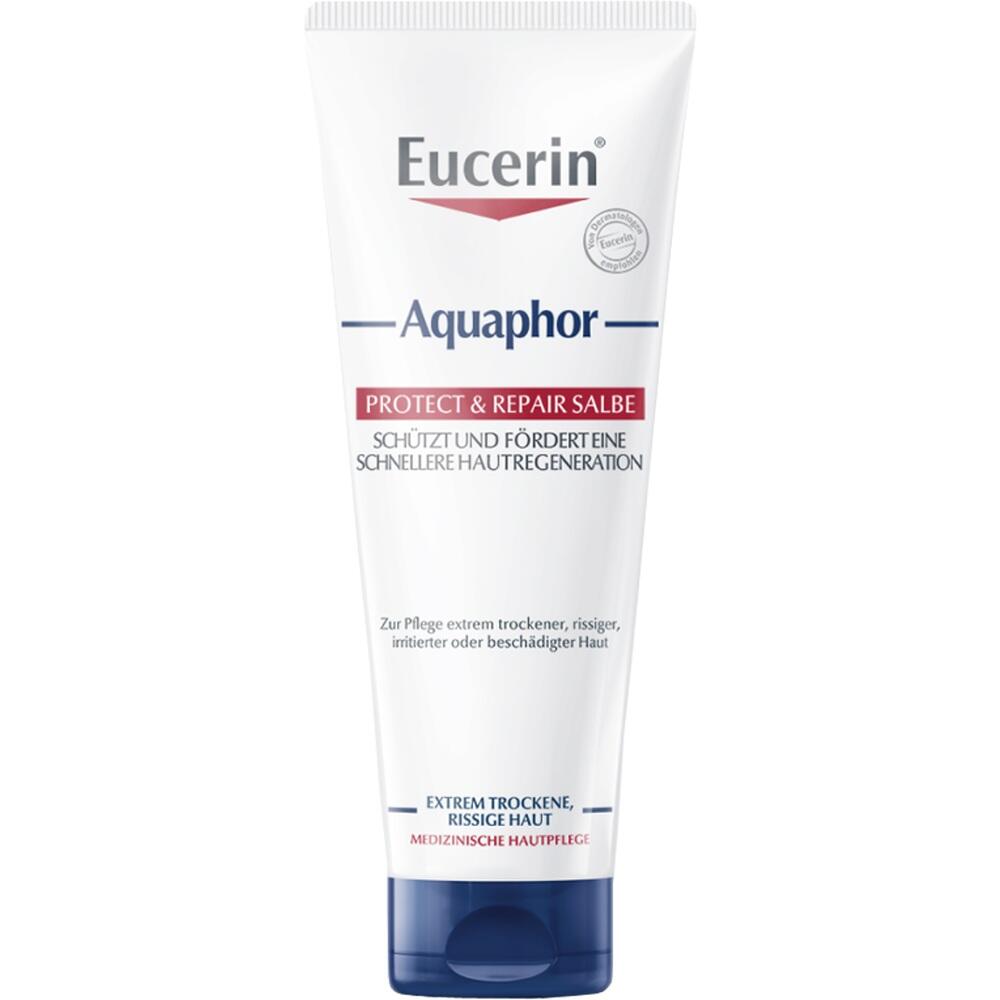 Tube mit Eucerin Aquaphor Salbe f&uuml;r trockene, rissige Haut.