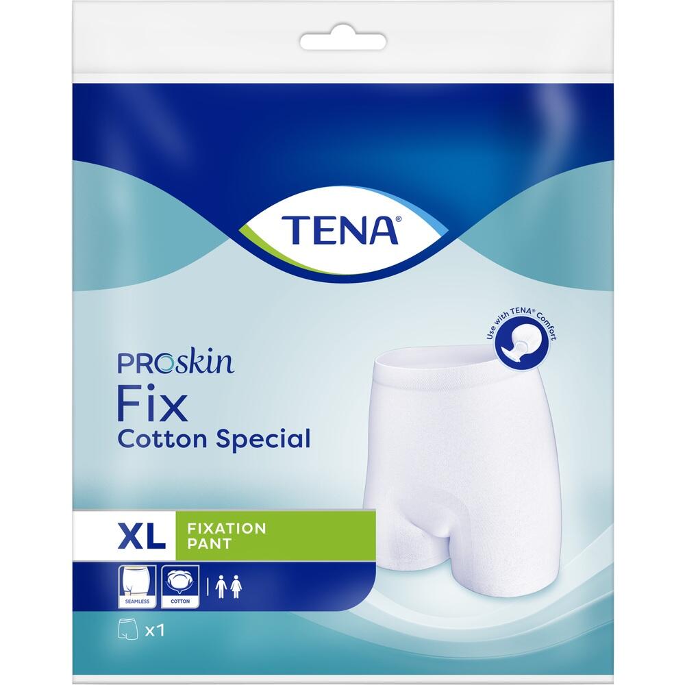 Verpackung von TENA Proskin Fix, Baumwollhose in Gr&ouml;&szlig;e XL.