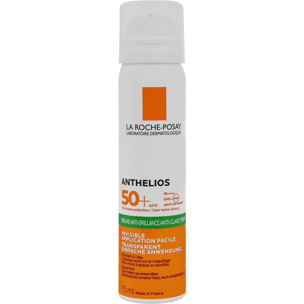 Sonnencreme-Spray mit Lichtschutzfaktor 50 in einer wei&szlig;en Flasche.