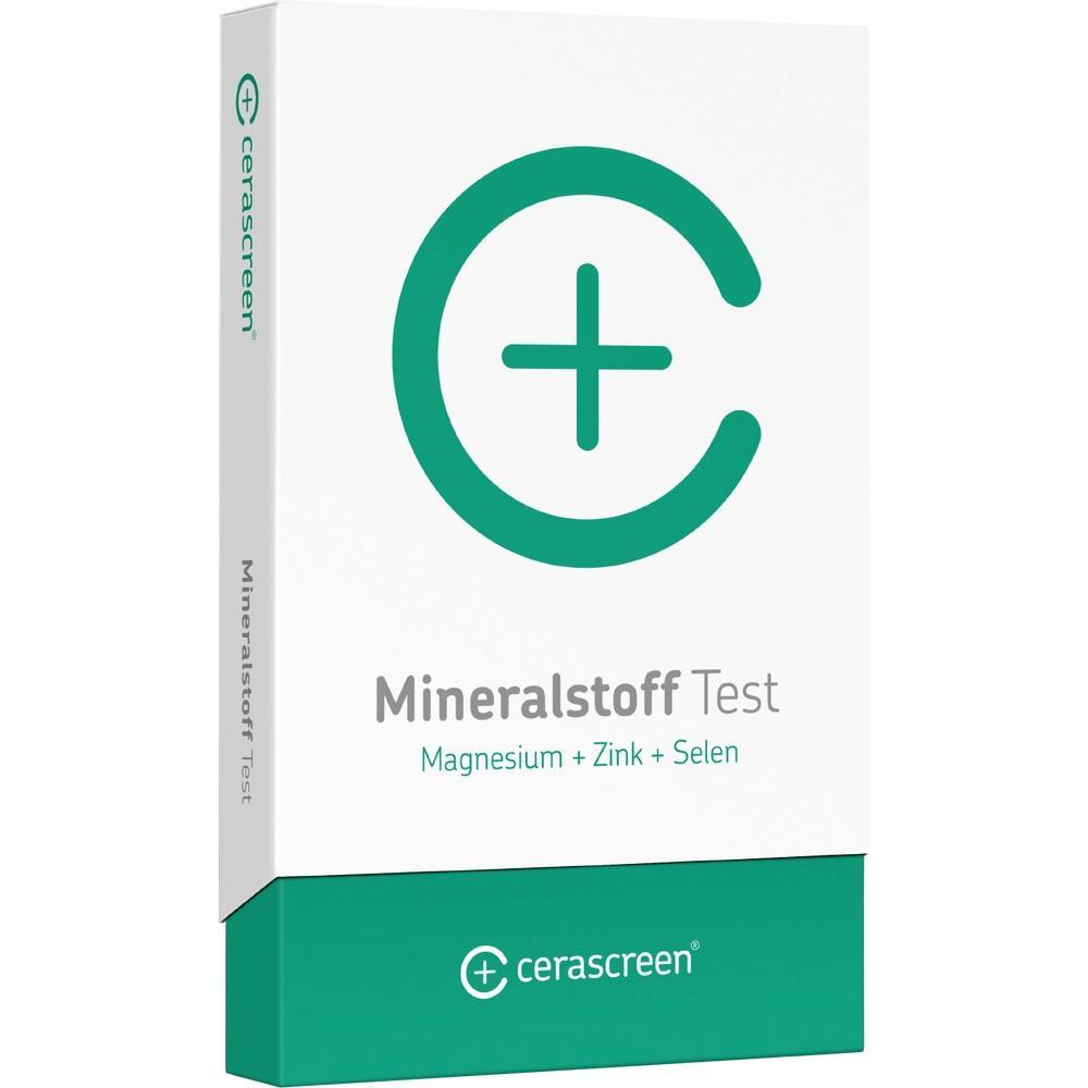 Eine Verpackung f&uuml;r einen Mineralstofftest mit gr&uuml;nem Logo.