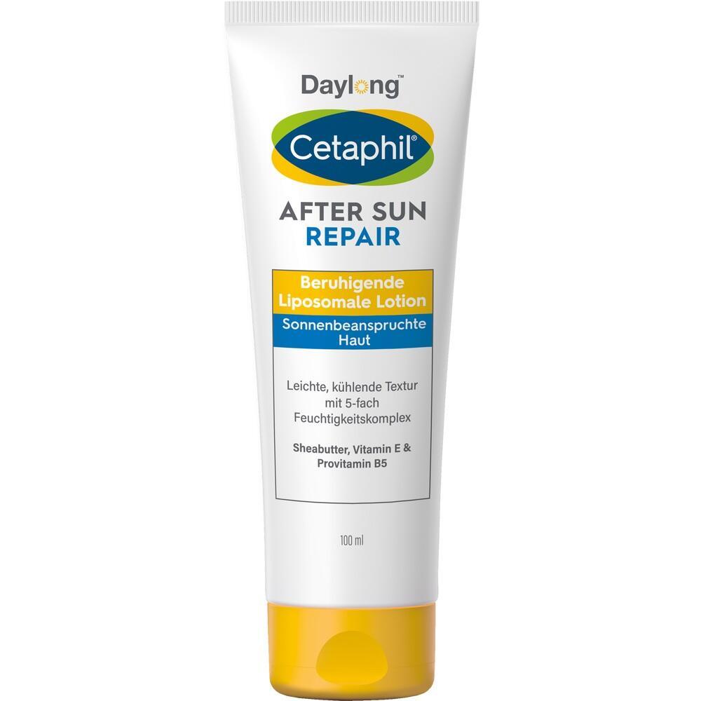 Wei&szlig;e Tube mit beruhigender After-Sun-Lotion von Cetaphil f&uuml;r sonnengestresste Haut.