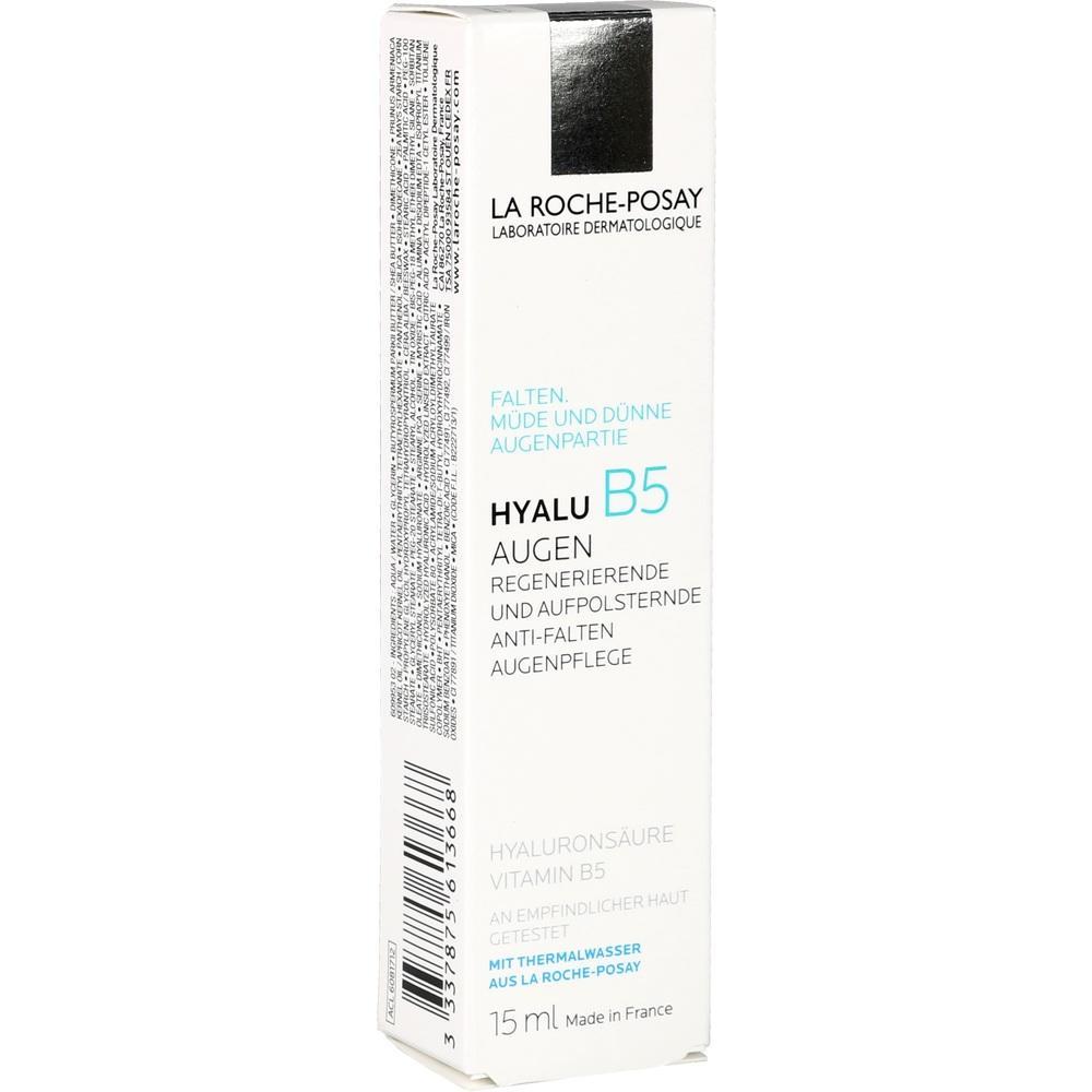 Eine Verpackung von La Roche-Posay Hyalu B5 Augencreme, 15 ml, gegen Falten.