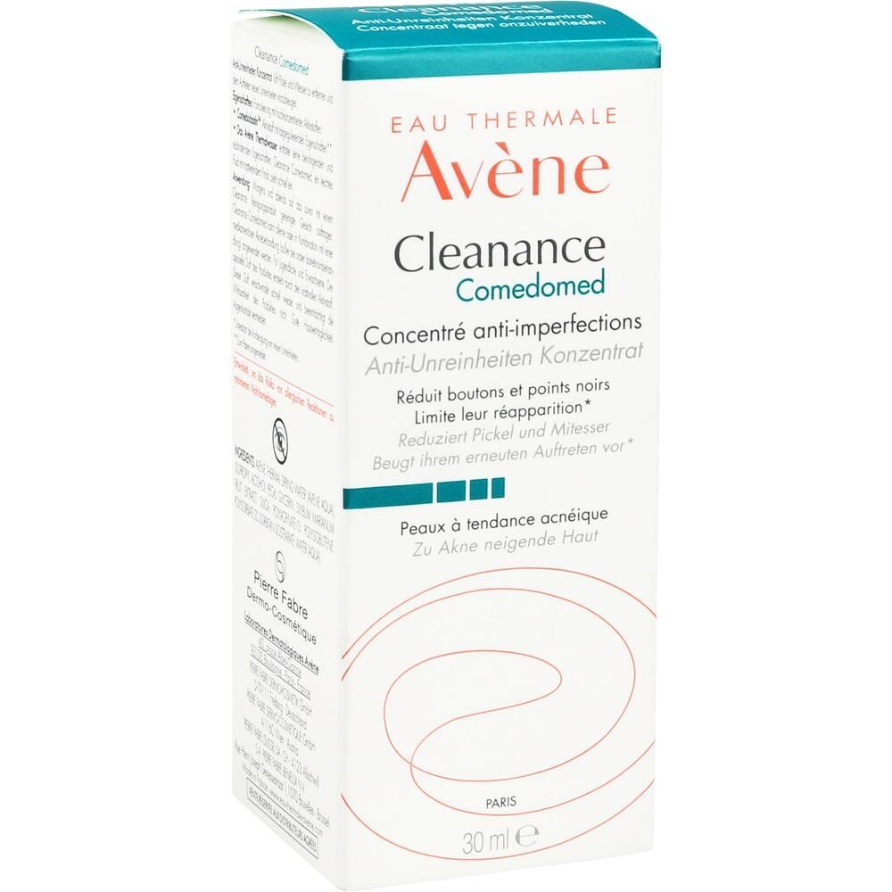 Wei&szlig;e Verpackung einer Hautpflegecreme gegen Unreinheiten, Marke Av&egrave;ne, 30 ml.