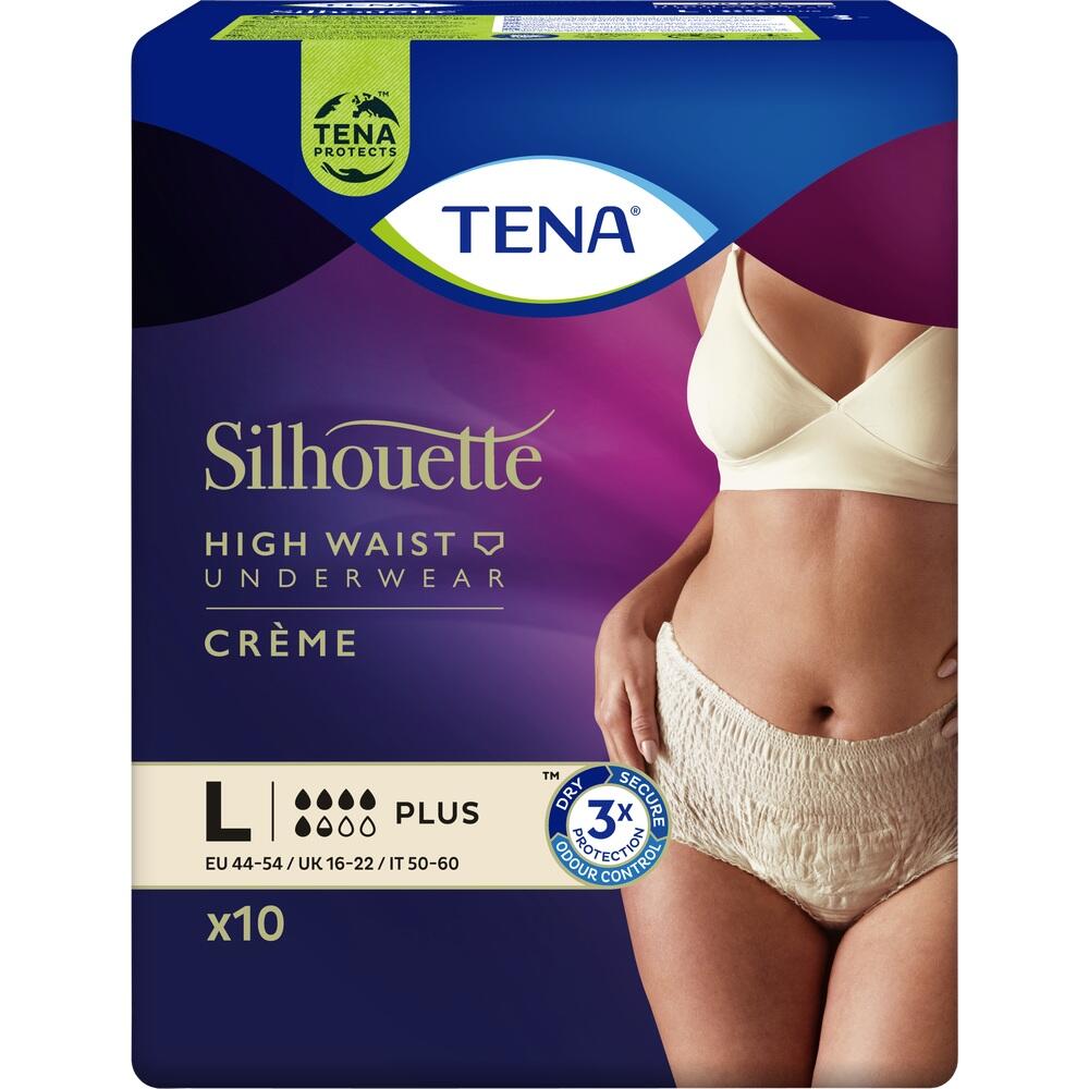 Verpackung f&uuml;r TENA Silhouette Unterw&auml;sche in Creme, Gr&ouml;&szlig;e L.