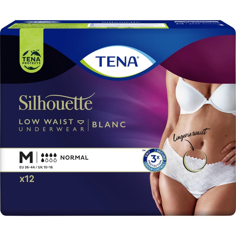 Eine Verpackung von Tena Silhouette Unterw&auml;sche in Gr&ouml;&szlig;e M.
