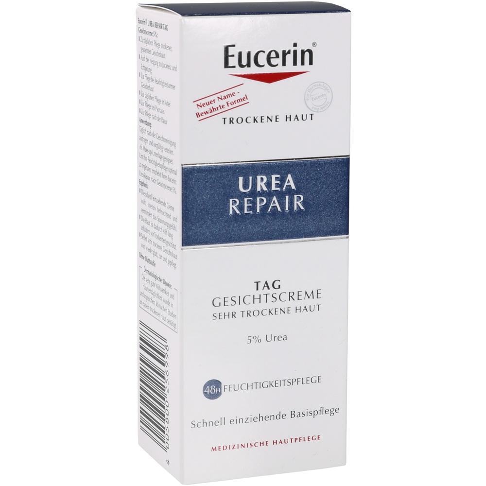 Eine Packung Eucerin Urea Repair Gesichtscreme f&uuml;r sehr trockene Haut.