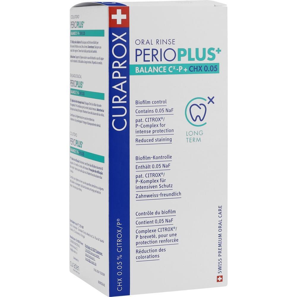 Dies ist eine Packung Mundsp&uuml;lung von Curaprox namens PERIOPLUS+ Balance.