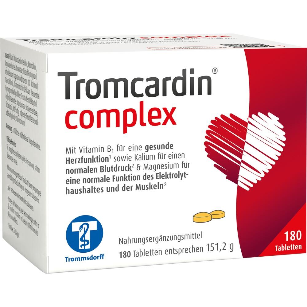 Verpackung von Tromcardin complex mit 180 Tabletten f&uuml;r das Herz.