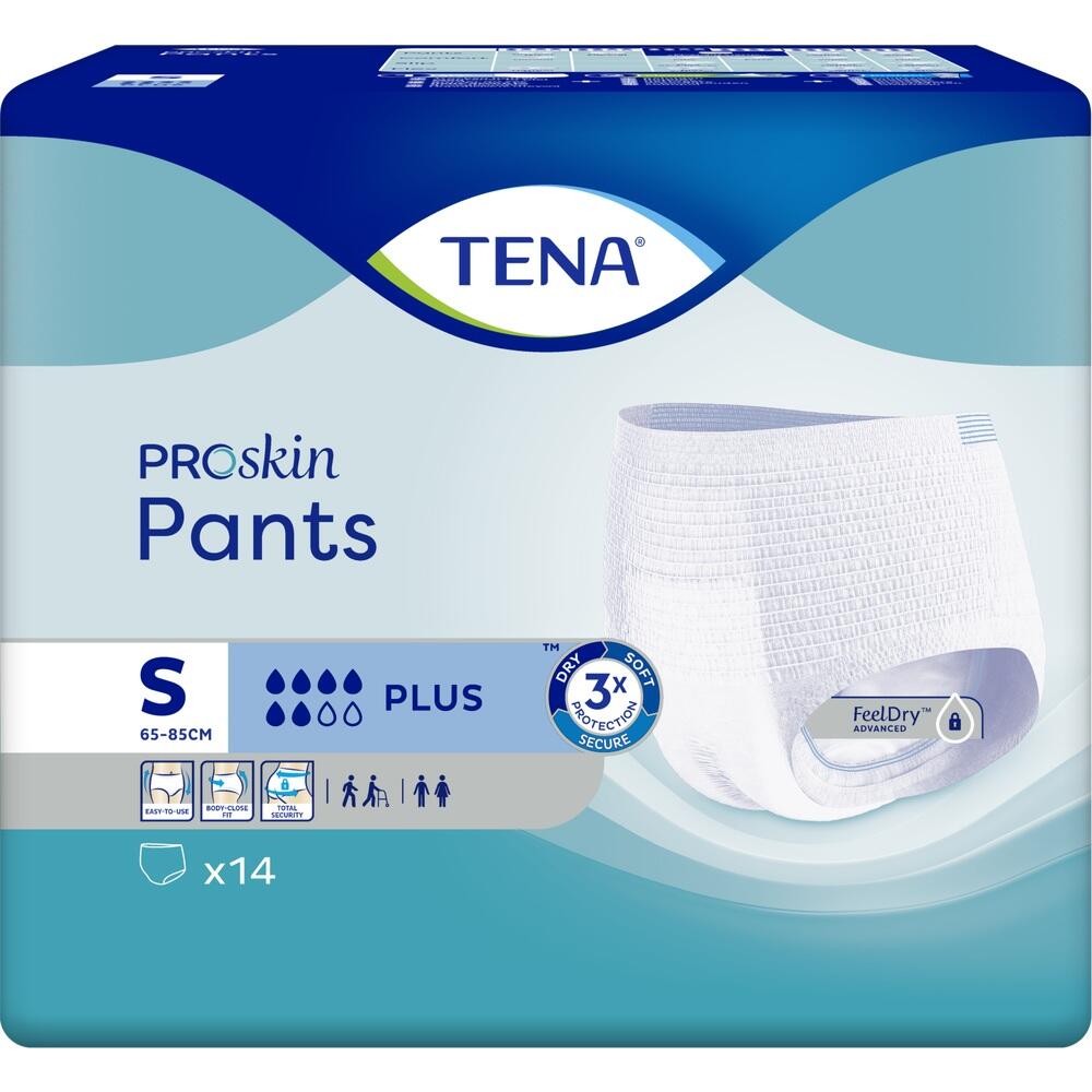 Eine Packung mit TENA ProSkin Pants in Gr&ouml;&szlig;e S f&uuml;r Erwachsene.