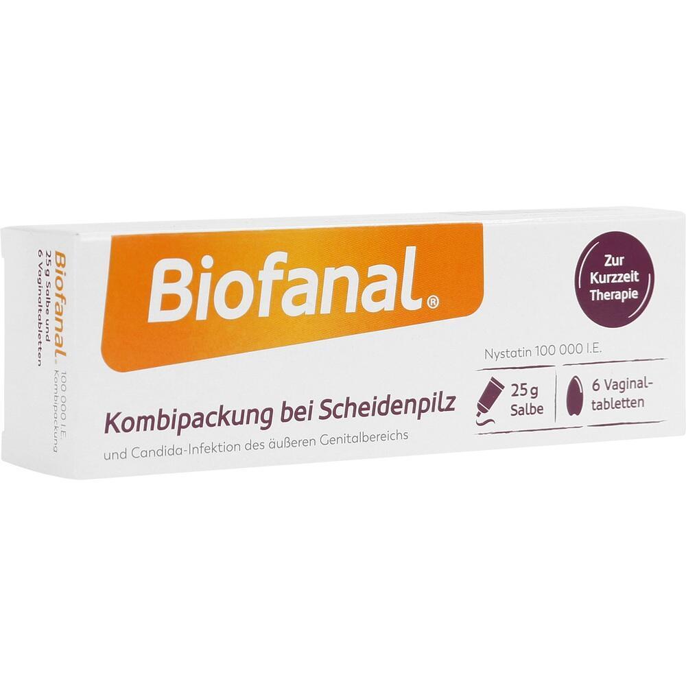 Eine Biofanal-Packung zur Behandlung von Scheidenpilz.