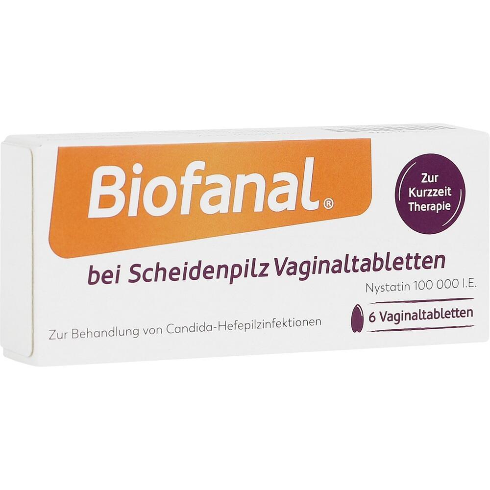 Packung mit Vaginaltabletten zur Behandlung von Scheidenpilz.