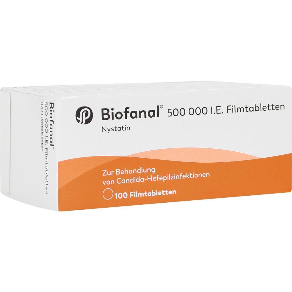 Eine Packung mit 100 Filmtabletten zur Behandlung von Candida-Infektionen.